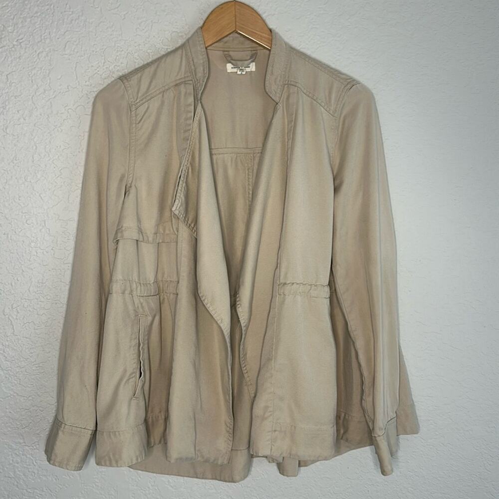 Urban Outfitters Silence+Noise Tencel Khaki Tan Jacket Baggy Boho Neutral Pocket